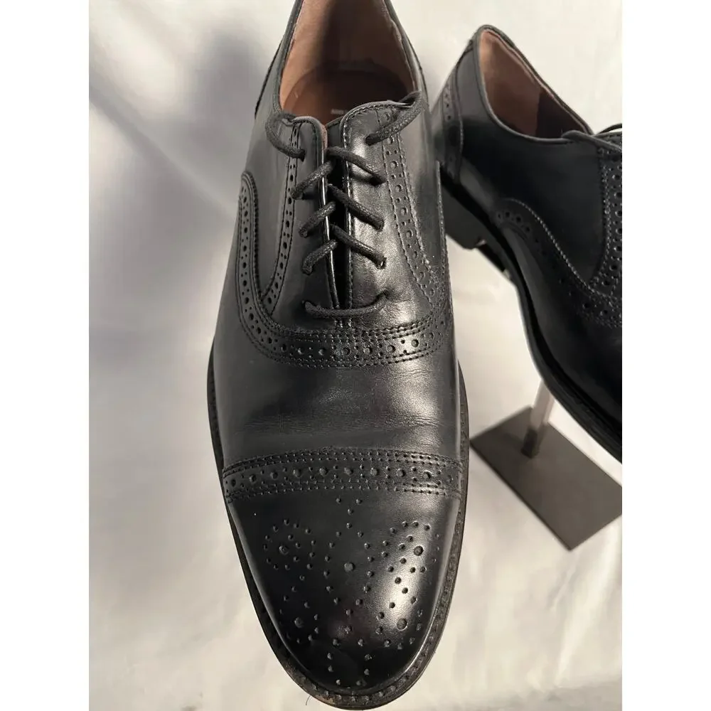 Johnston Murphy Leather Oxford Dress Shoes Men’s 10 Black - Picture 2 of 8